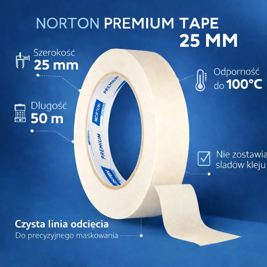 Taśma maskująca Norton Premium 25 mm – dane techniczne