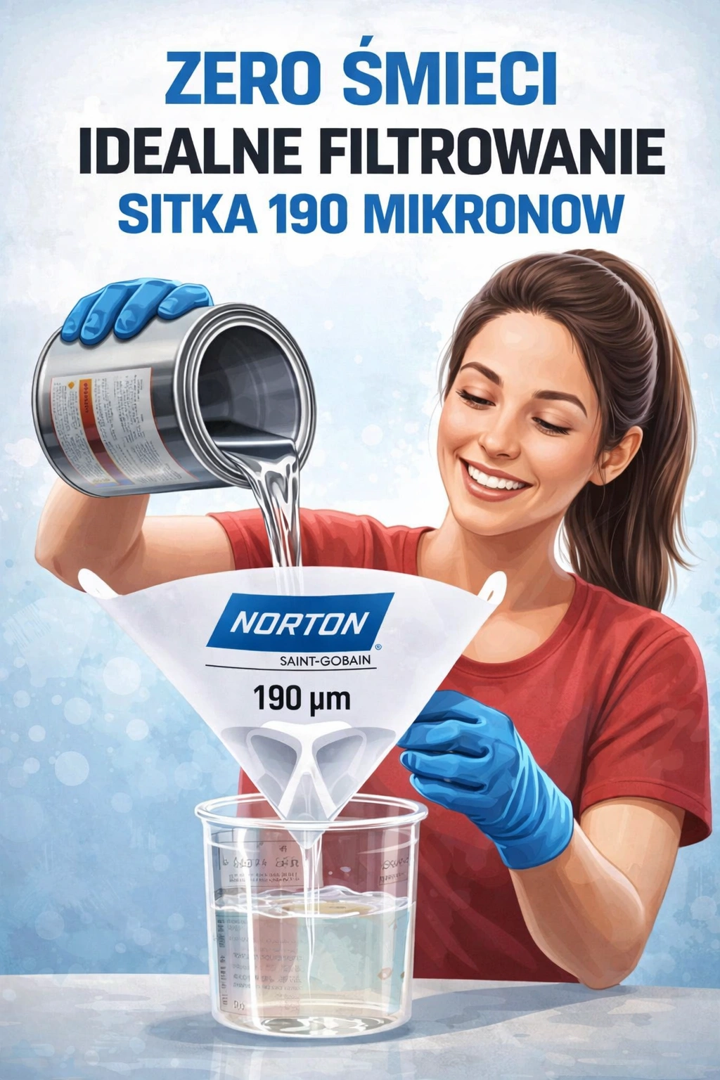 Oczyszczanie lakieru – sitko 190 mikronów Norton