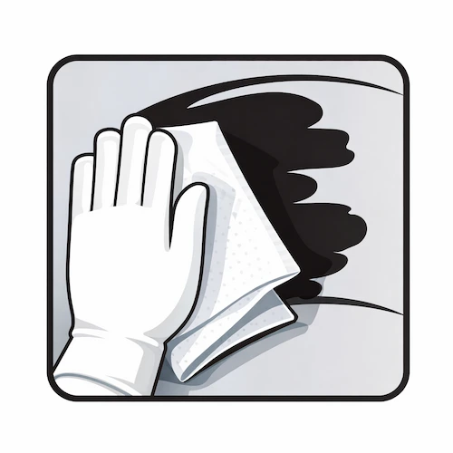 Krok 2 – przecieranie powierzchni czystym czyściwem w jednym kierunku